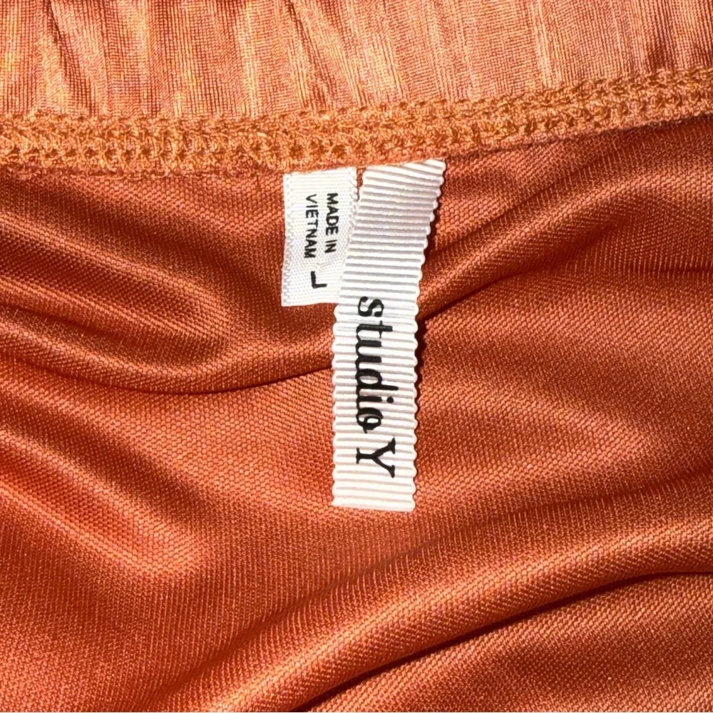 Studio Y Rust Beaded Halter Top Gold Embellished Boho Festival - Picture 6 of 10